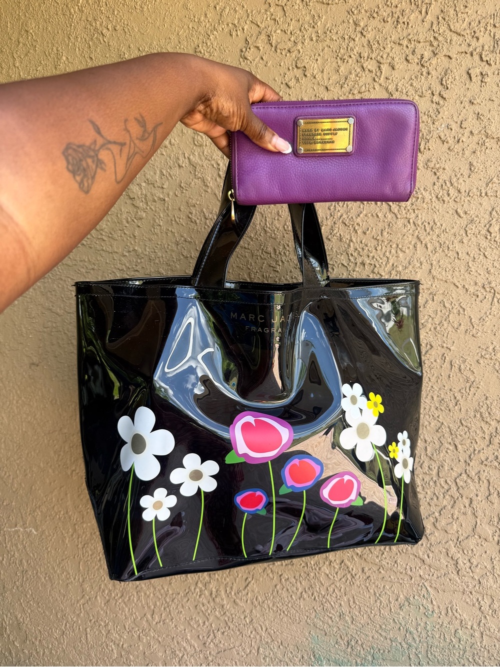 Marc Jacobs Black Tote & wallet set